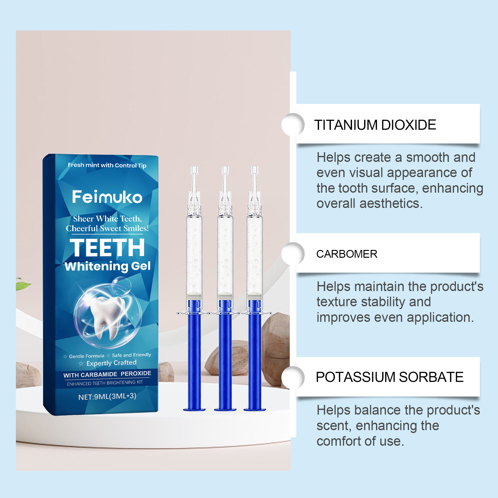 Feimuko Teeth Whitening Gel 3P - Teeth Whitening Kit ulasan dan harga